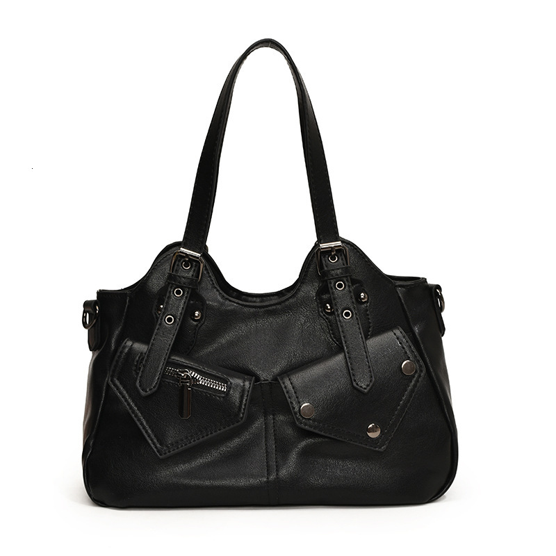 Free Shipping New Designer Rivet Large Capacity Bag Cross Splicing Women's Handbag Outsourcing