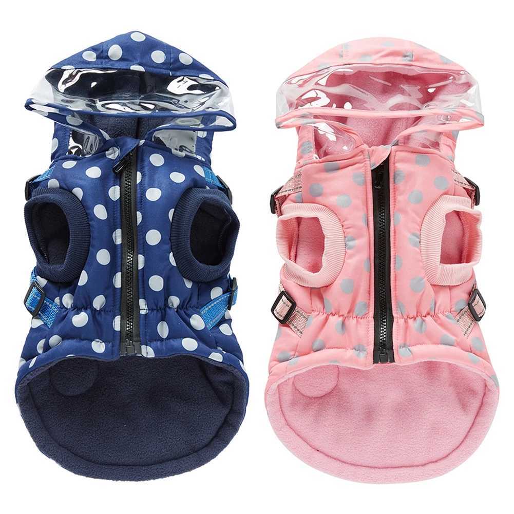 Pet Dog Jacket With Harness Winter Dog Clothes For Small Medium Dogs Warm Hooded Pet Coat Chihuahua Clothing Puppy CostumesXJ250109