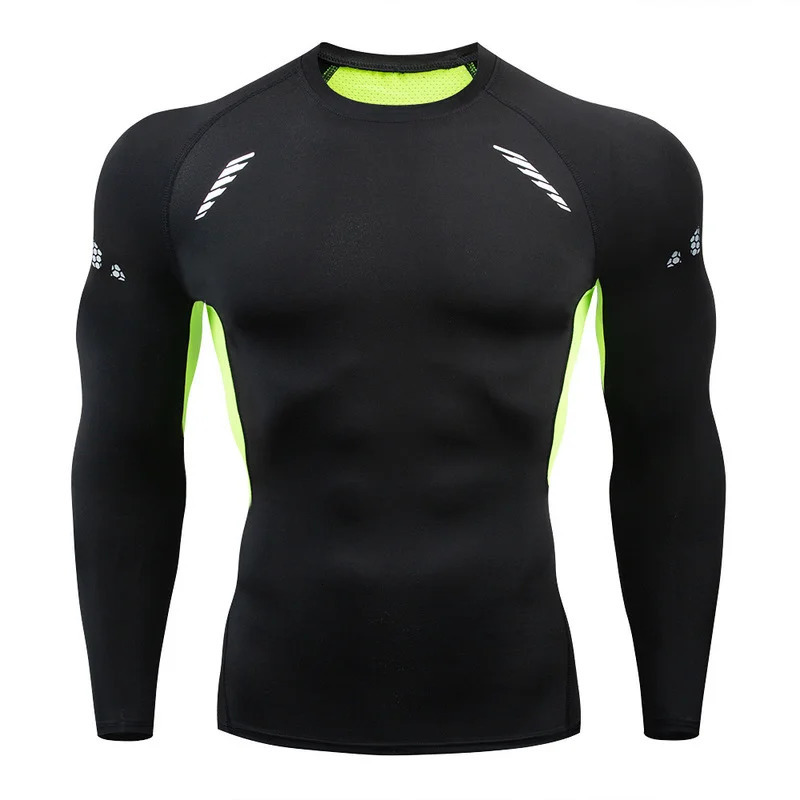 Mens Tshirt Men Running Sport T Shirt Compression Fitness Tops Tee Quick DryTight Training Gym Shirts Jersey 250106