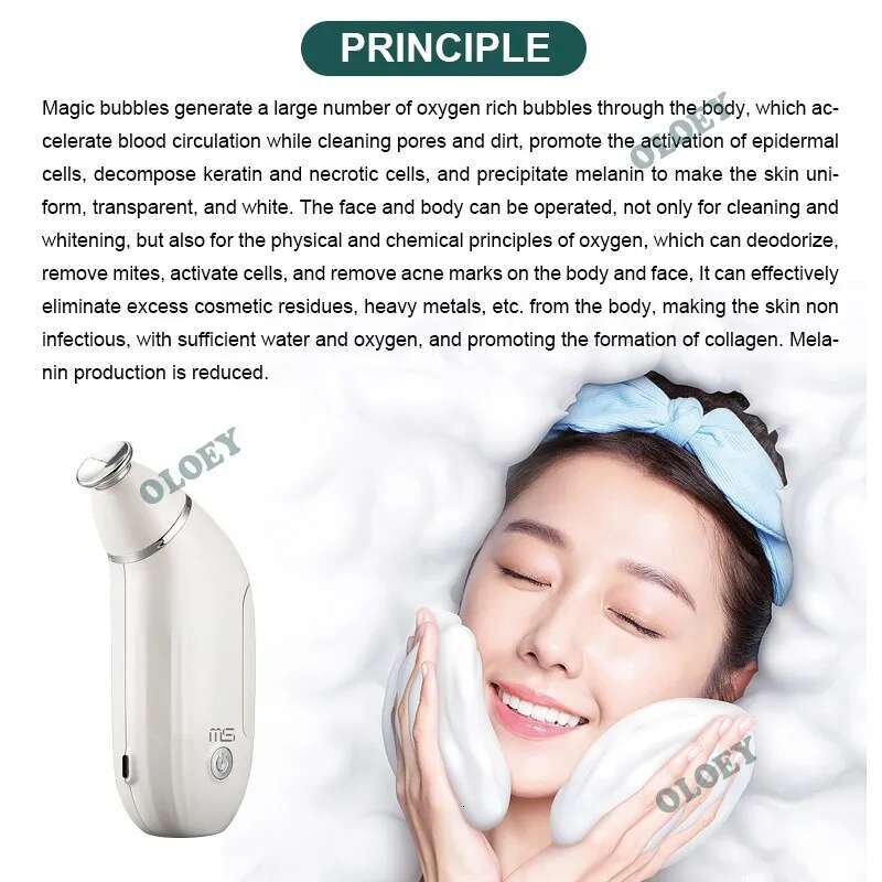 New Portable Magic Oxygen Bubble hine Face Skin Care Facial Cleansing Deep Cleaning Beauty Whitening Instrument Salon Home
