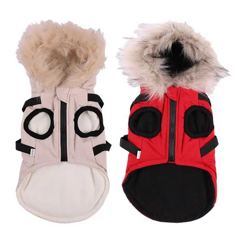 Winter Pet Dog Jacket With Harness Warm Dog Clothes Waterproof Hooded Coat for Small Medium Dogs Chihuahua French Bulldog OutfitXJ250109
