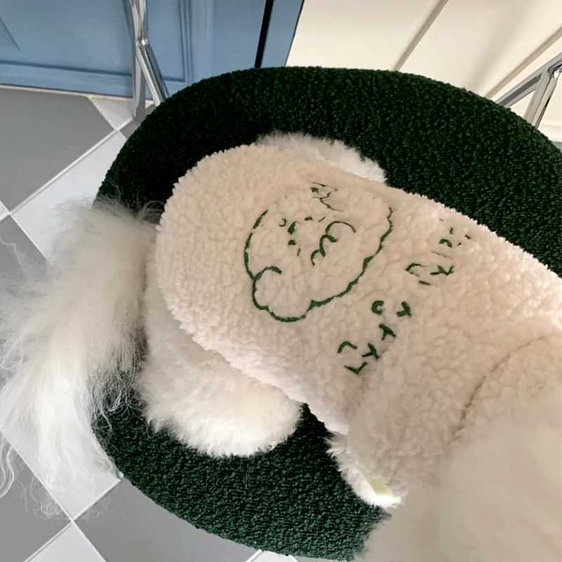 Pet Cotton Coat Teddy Animal Embroidery Vest Small Dog Winter Thickened Jacket Warm Dog Clothes Popular Open Button ShirtXJ250109