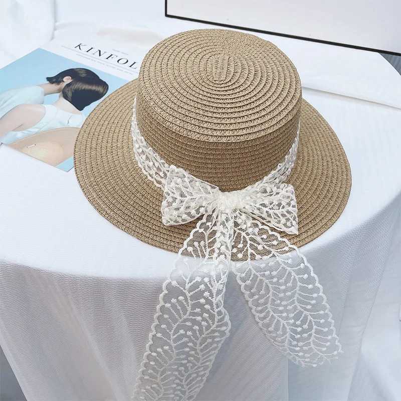 Warm summer seaside sun shading straw hat holiday outdoor wide brown beach hat woven UV resistant sun hat bow hat X250109