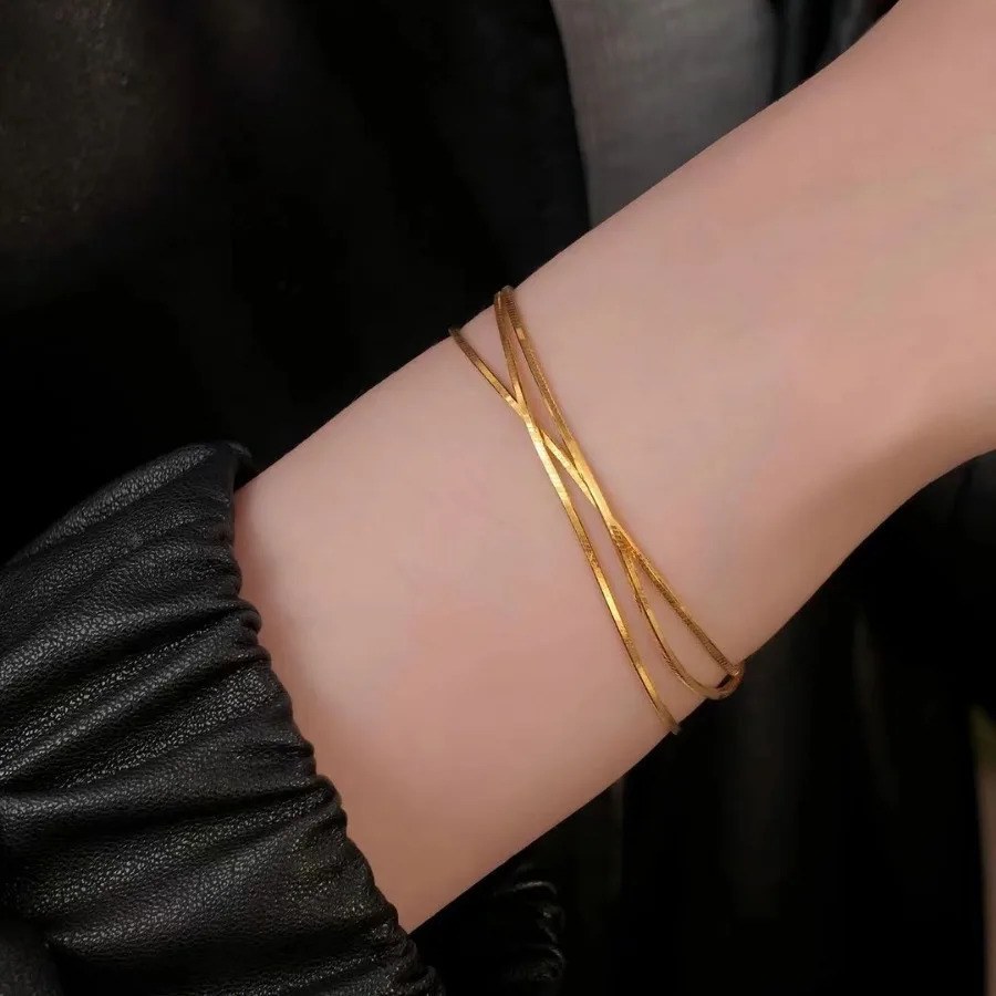 AU999 real gold necklace simple and elegant niche ladies 24K clavicle chain advanced versatile for your girlfriend 250109