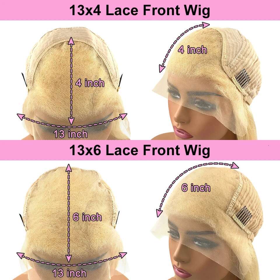 Bleached Pre Plucked Lace Front Wig Hightlight Cream Platinum Blonde Body Wave Remy Human Hair Wigs For Women
