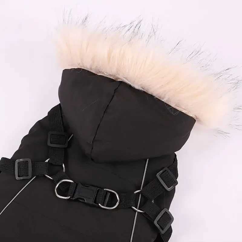 Fleece Lining Dog Hoodie with Harness Built in Warm Small Dog Jacket in Winter Puppy Coats with Hooded for Small Medium DogsXJ250109
