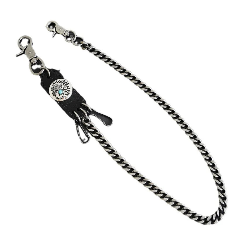 Mens Motorcyle KeyChain Jean Biker Wallet Belts Chain Skull Charm Gothic Rock Skull Pants Trousers Waist Key Mens BL49 250107
