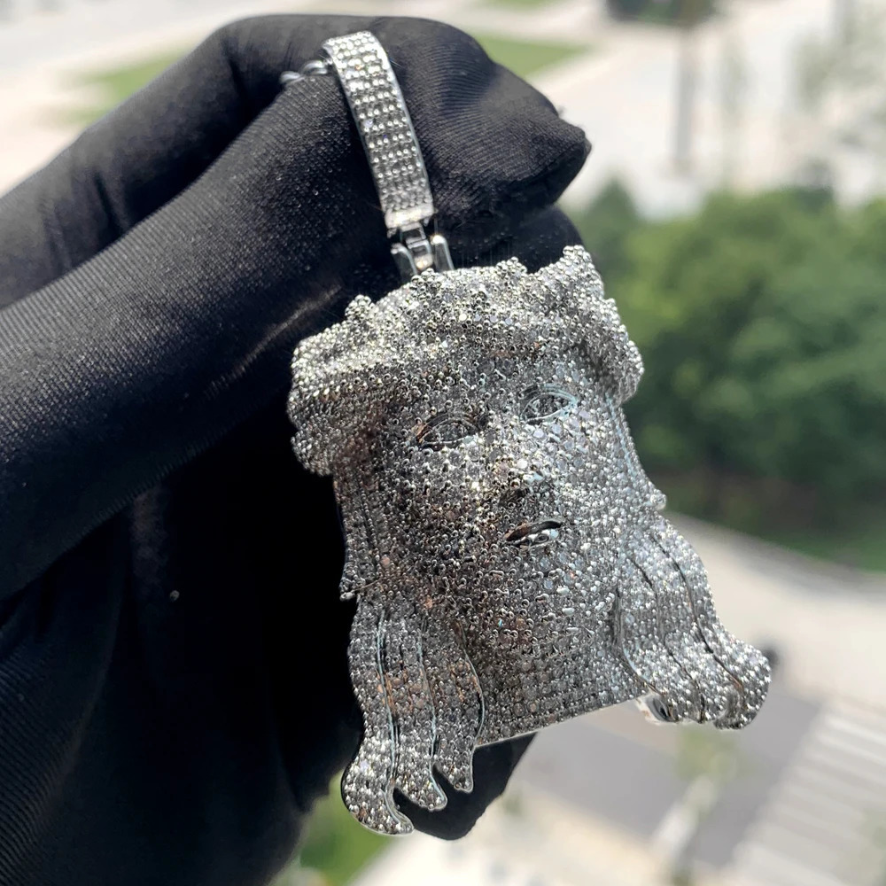 Two Tone Rose Gold Color Hip Hop Jesus Christ Head Pendant Micro Pave 5A Cubic Zirconia CZ Iced Out Men Fashion Jewelry 250109