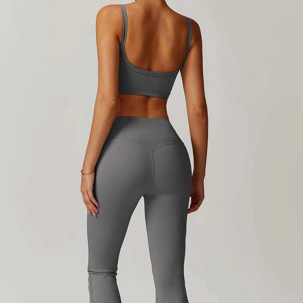 Flared Bra suit 2PCS Seamless Yoga Set Gym Clothes Sportswear Women Fitness Tracksuits Sports Bra Gym Legging Sports Suits 8900XJ250109