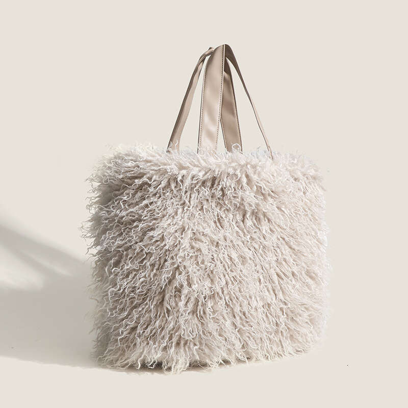 New beach like wool fleece with large capacity, single shoulder, hand-held tote, foreskin, Y2K millennium spicy girl bag