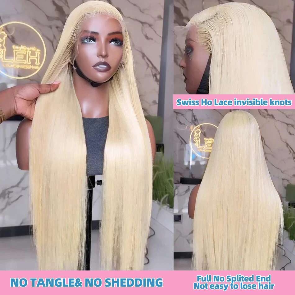 Ks HD 220% 613 Honey Blonde 42 Inches Bone Straight 13X6 Front Human Wigs 13X4 Lace Frontal Brazilian Remy Hair Wig