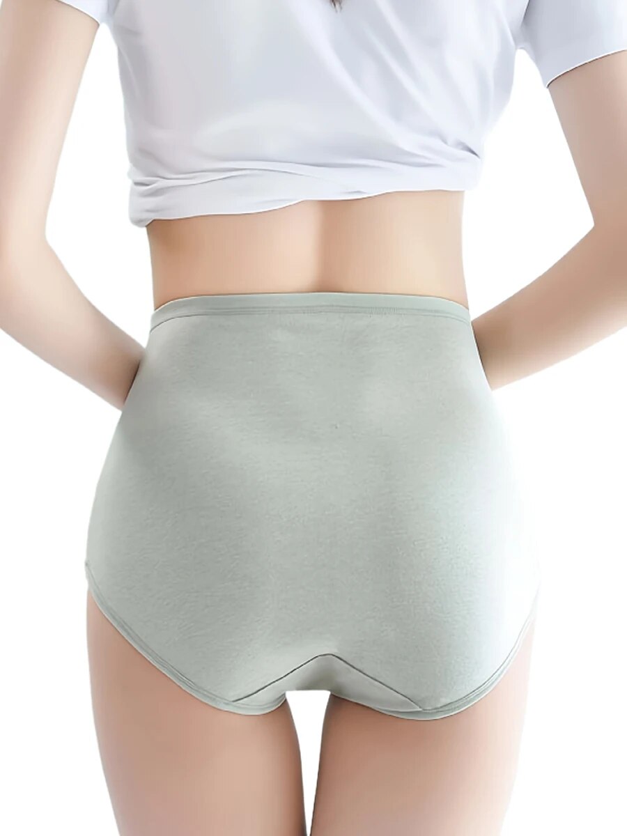 3 PCs High Waist Jacquard Briefs, Comfy & Breathable Stretchy Intimates Panties, Women's Lingerie & Underwea