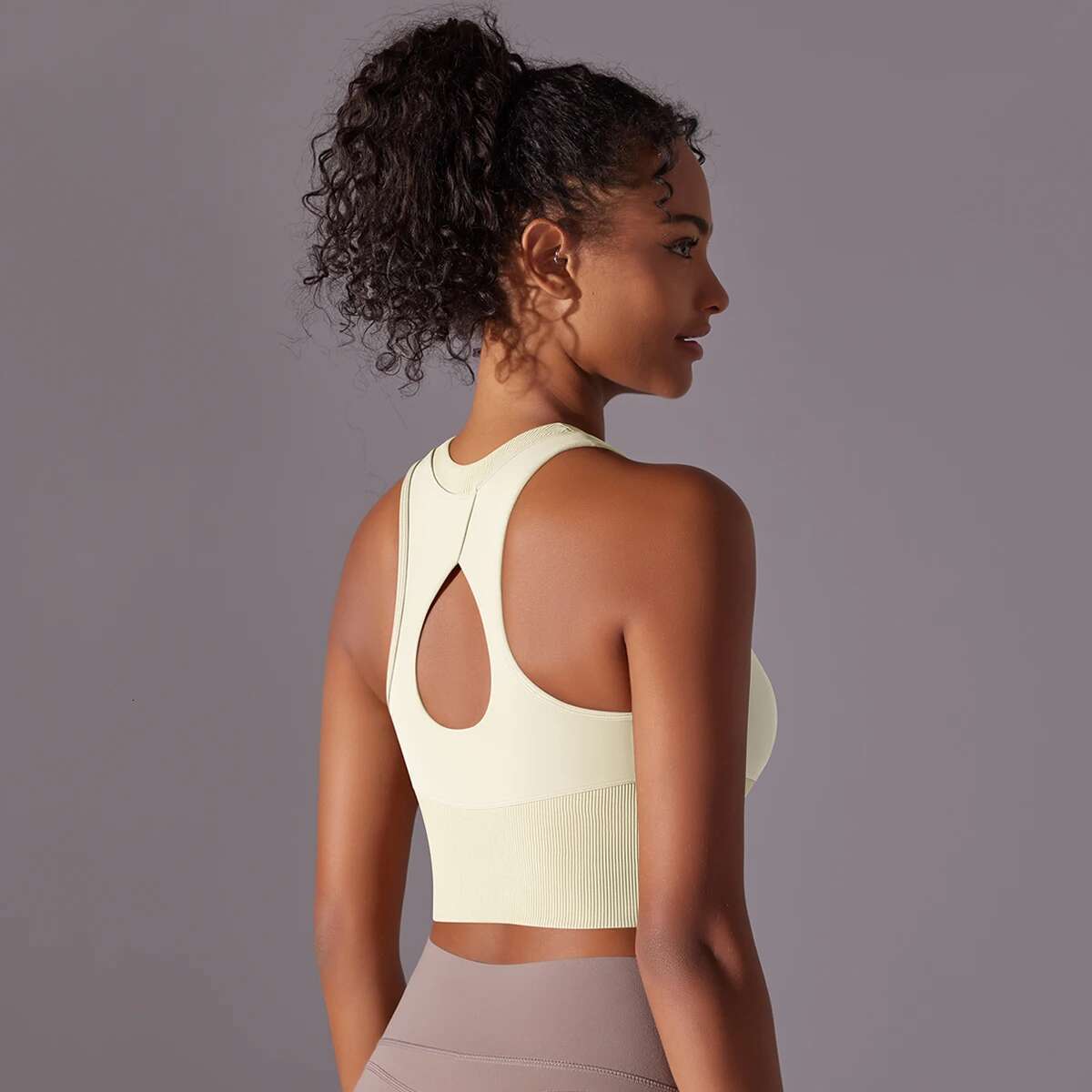 Tops For Women Knit Solid Color Shaping Fiess Sports Running Sleeveless Tank Top Back Cutout Yoga Clothing