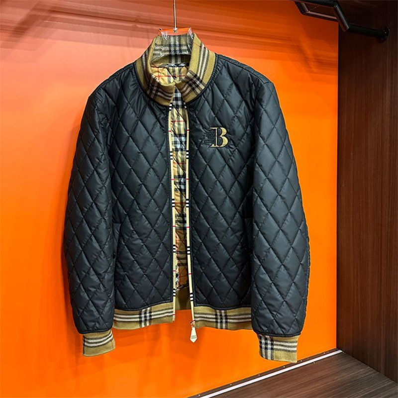 2025 New Hot Selling Winter High Quality Men's Luxury Brand Designer Fashion Plaid Cotton Jacket Men's Coat Slim Casual Cotton Jacket Asian Size M-5XL