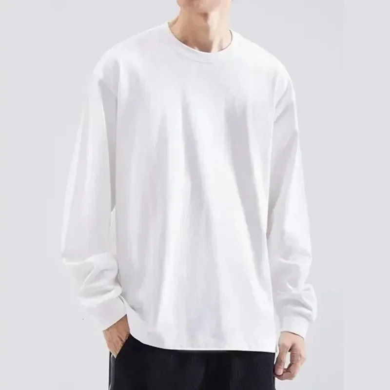 Mens T Shirts Casual Long Sleeve Cotton Moisture Wicking Heavyweight Tees Tanks Classic Loose Fit Tshirts for Men 250106