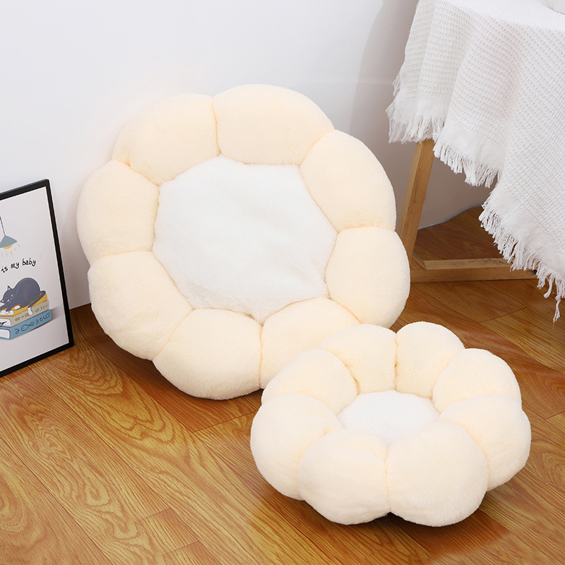 Rabbit down flower pet kennel cat sleeping warm nest non-slip dog sleeping mat winter plush litter