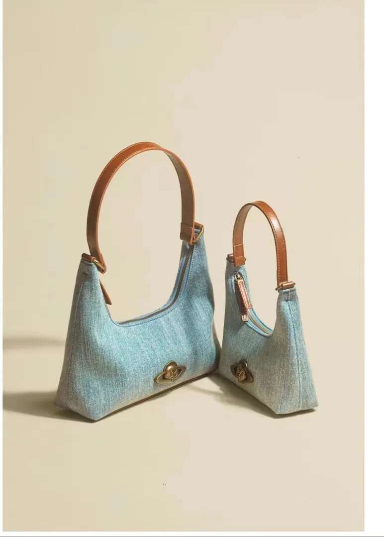 2024 Chic Stray Planet Denim Pop Single Item Underarm Dee Retro Shoulder Bag Tote