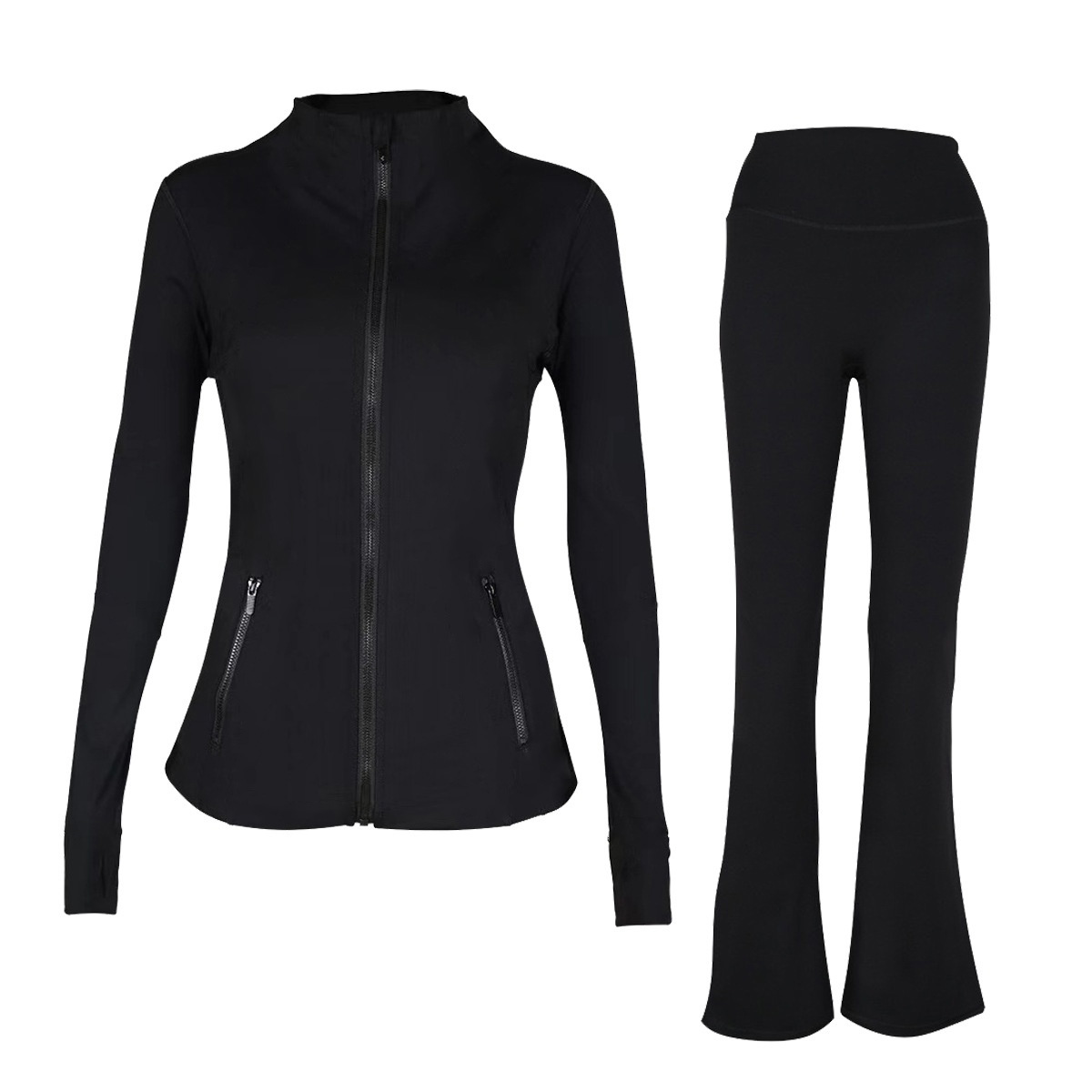 Women Yoga Sets High Waist Sports Jackets Zip Up Coat Workout Outfits Gym Suits Fitness Leggings Shorts Skirt Elastic Sportswear Activewear Tops Pants