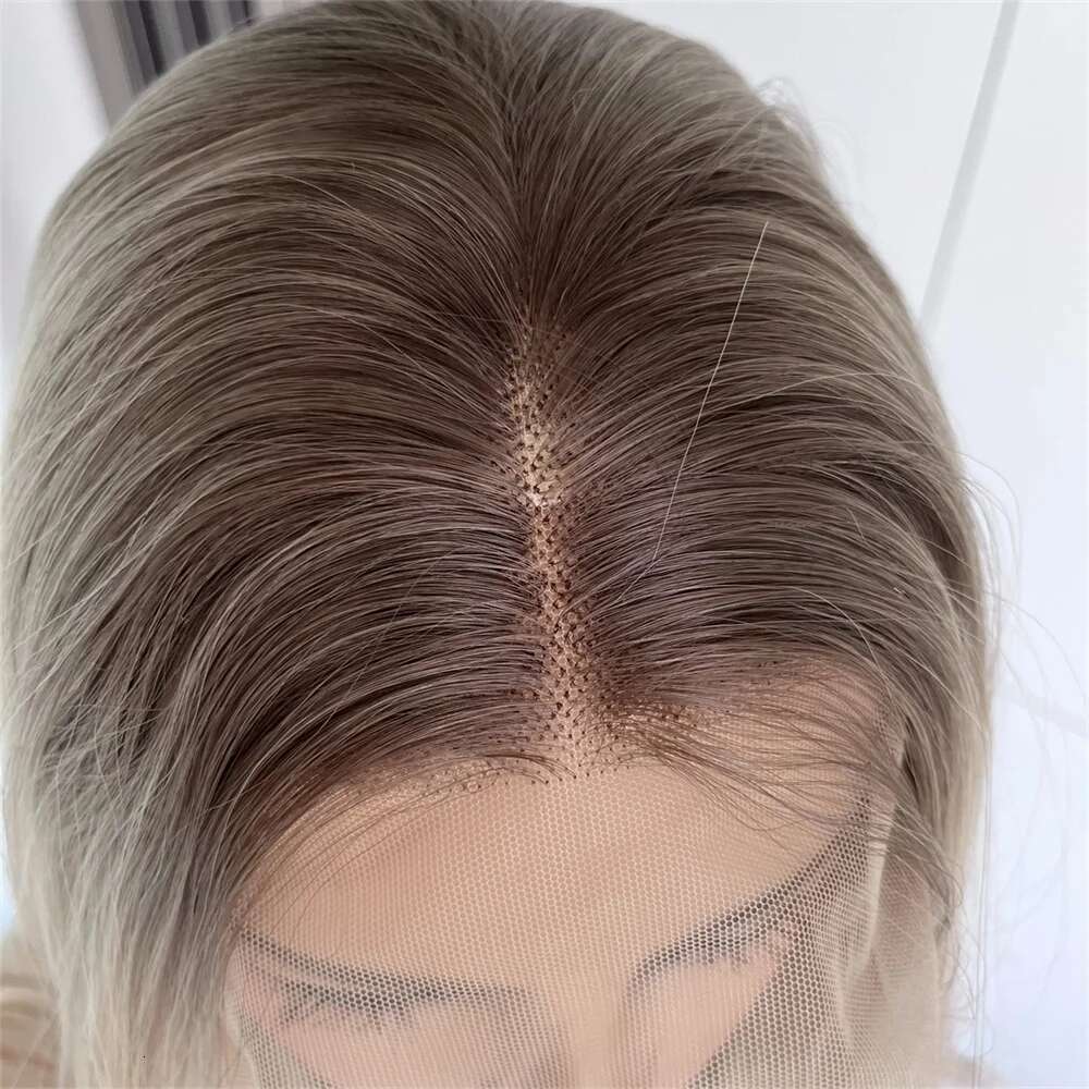 Ombre Natural Straight 13X4 Front Wig For Women Synthetic Lace Frontal Wigs