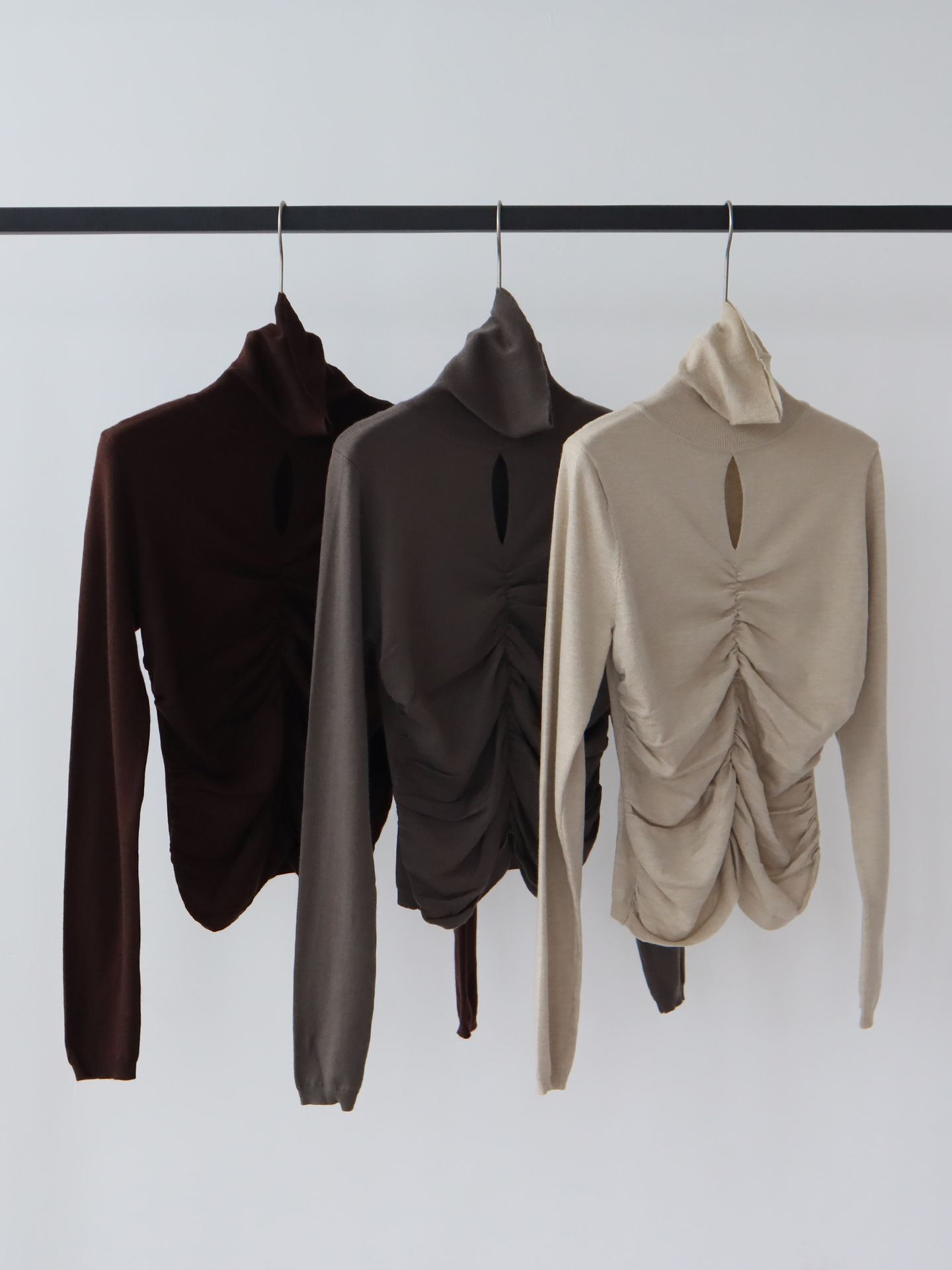 MMBB1 Women's Wool Blend Pleated Pullover with Soft Half Turtleneck