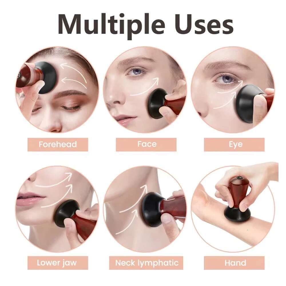 Electric Volcanic Facial Massager Natural Bian Heating Massage for Face Slim Lifting Skin Guasha Energy Stone Needle Warm