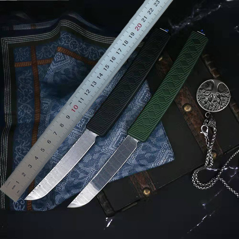 High End Tactical Knife Damascus Steel Tanto Blade CNC T6-6063 Aviation Aluminum Handle Outdoor Camping Hiking EDC Pocket Knives