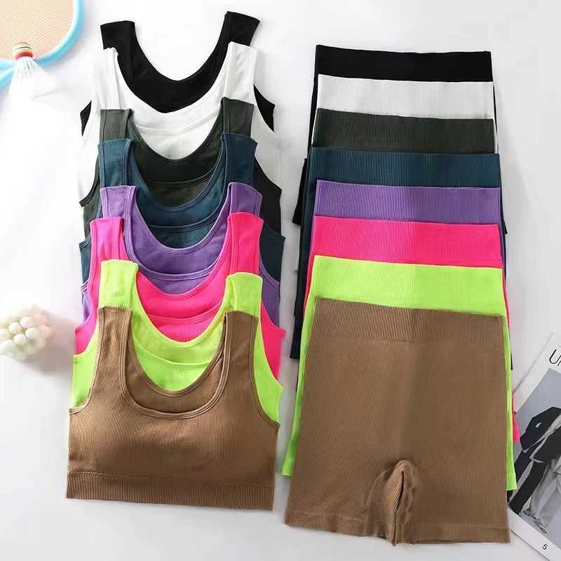 2PCS Women Yoga Set Gym Set Sexy Bra Seamless Sports Shorts Workout Running Clothing Gym Wear Athletic Sport SuitXJ250109
