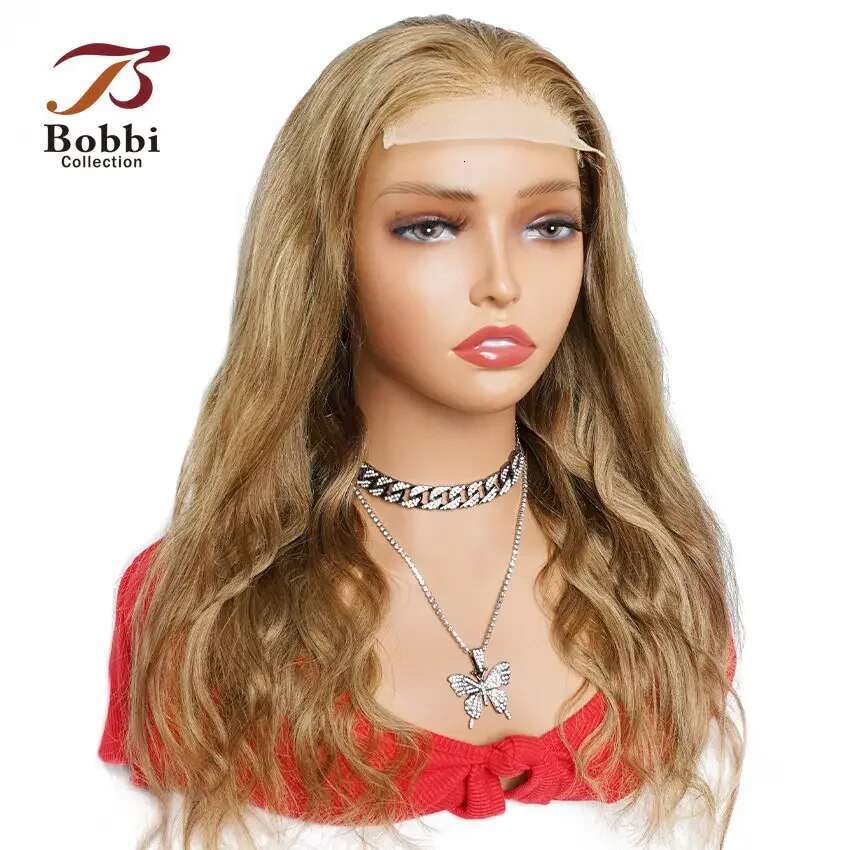 #8 Front Wig Human Hair Body Wave Ash Blonde Pre-Plucked Transparent Lace Closure Wigs for Women Free Part