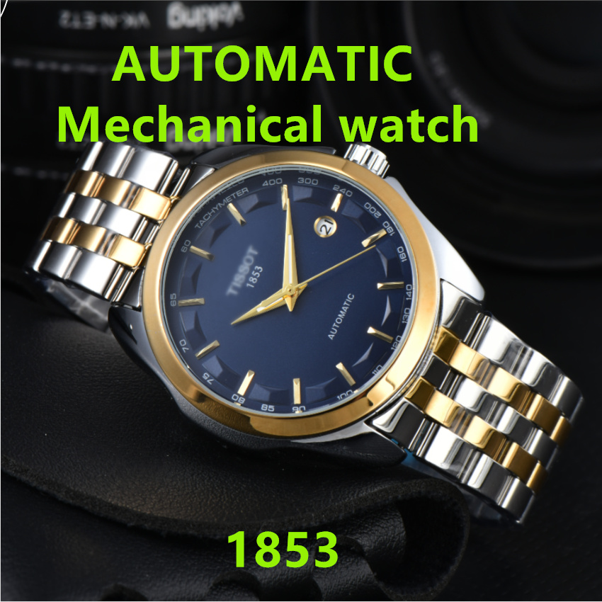 Top Brand Mechanical Automatic WristWatches Tisoity 1853 Watch Men Fashion Stainless Steel Watch Female Clock Elastic Strap Design Ladies Wrist Watch