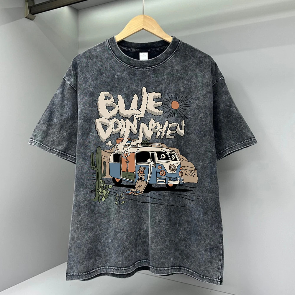 Please Pay Attention To American Retro Cartoon Male Tshirt Oversized Loose T Shirts Cotton Hip Hop Breathable TShirts 250106