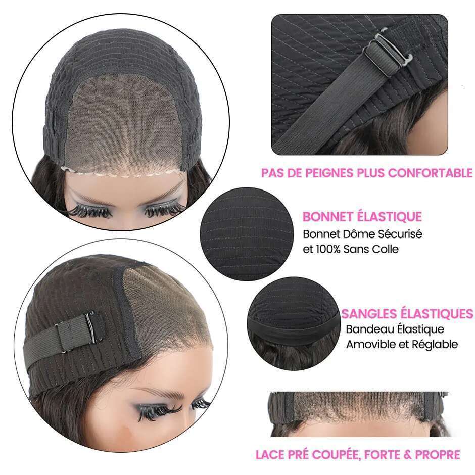 Wear Go Glueless 180% Body Wave Transparent Front Human Hair Wigs For Women 4X4 Pre-Cut Preplucked Lace Closure Wig