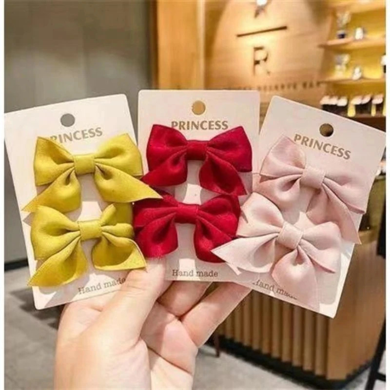 2 Piece Bow Hair Clip Elegant Flower Clips For Kids Ladies Set Hairpin Accessories Korean Style Bair 241228
