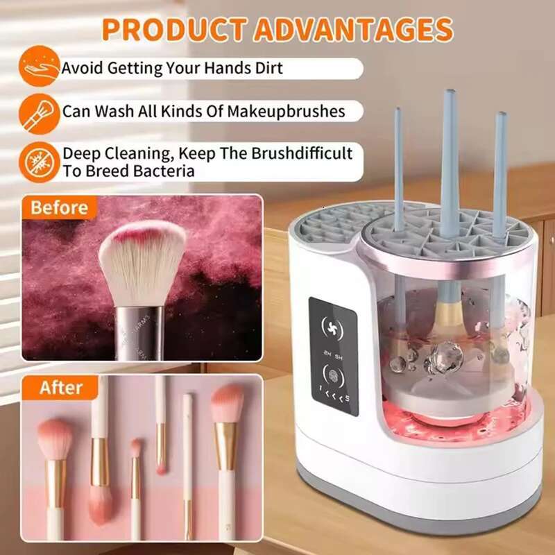 Professional Electric Brush Cleaner Makeup Product Drying Rack Lazy Cleaning Brushes Washer Quick Dry Tool