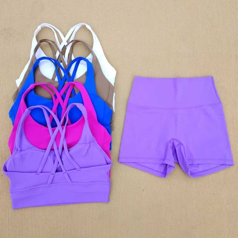 Yoga Clothes Womens Gym Suit 2 Set Shorts Leggings+ Bra Underwear Suit Running Exercise Fitness Wear Elastic Soft BreathableXJ250109