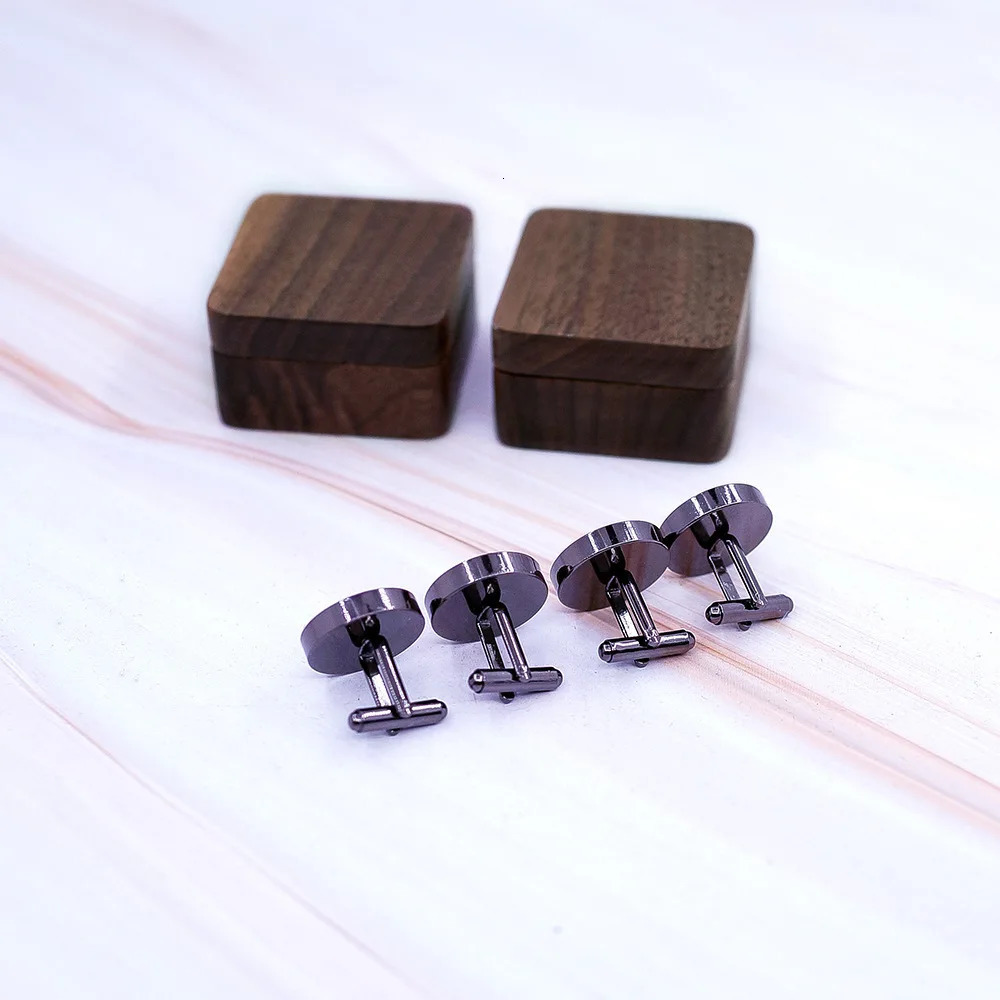 Mens Fashion Wooden Cufflinks Box Magnetic Cover Solid Wood Wedding Anniversary Gift Jewelry Packaging 250106