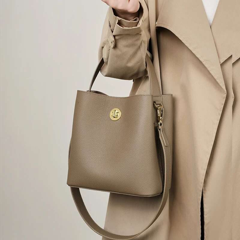 Genuine Cowhide Leather Bucket Small Shoulder hot Bag for Women Crossbody Purse | Designer Handbag