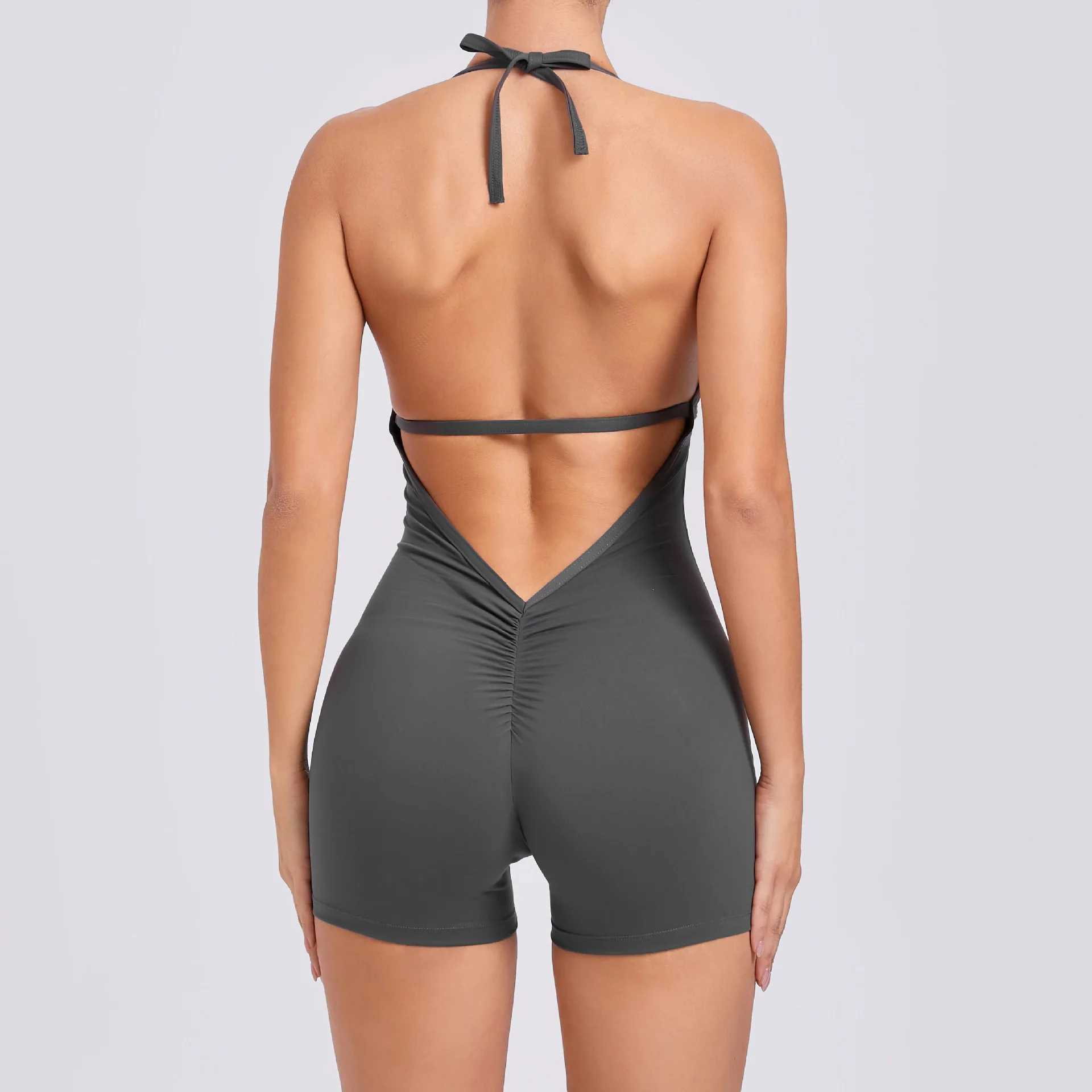 Sexy Backless Jumpsuit Workout Bodysuit Women Gym Bodysuit Sports Set Tracksuits Women Yoga Clothes Fitness One Piece Yoga SuitXJ250109