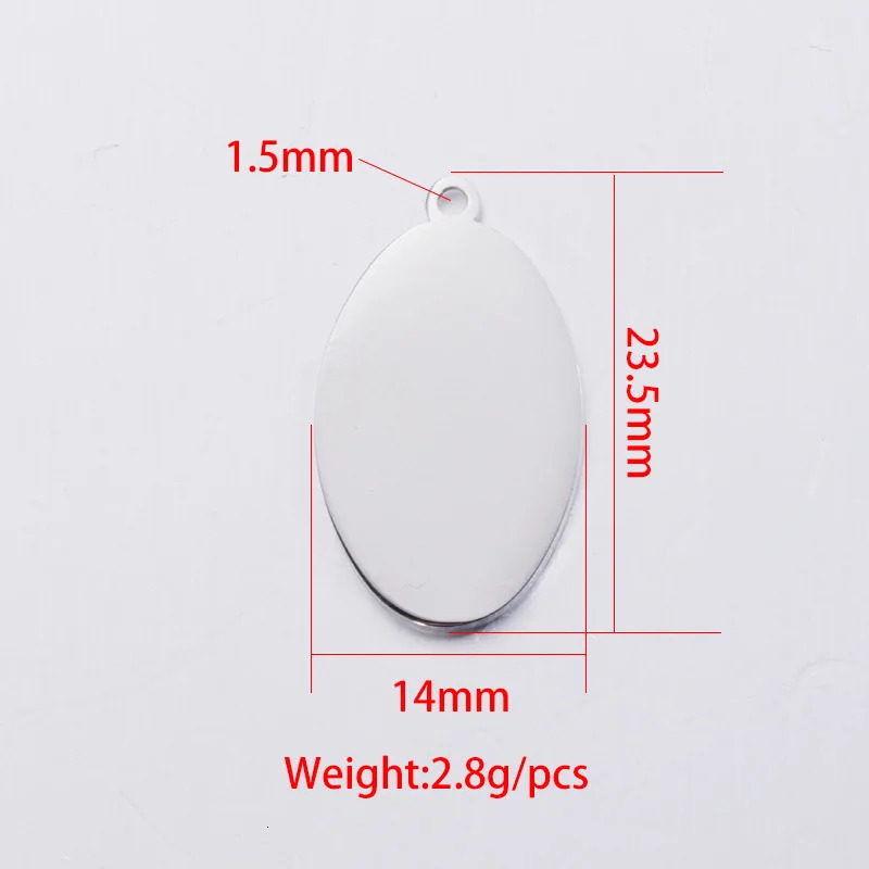 20Pcs 23514mm Oval Blank Charms Mirror Polish Stainless Steel For DIY Making Necklace Keychain Earrings Jewelry 250109