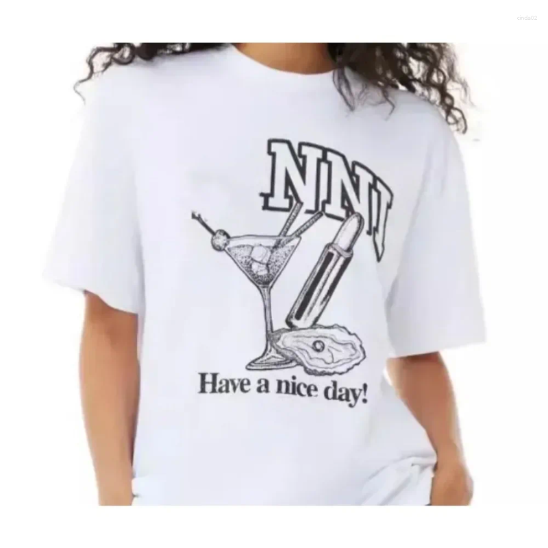 Women's T-Shirt Womens T Shirts Korean Brand Cotton T-shirt With Fruit Print For Women Round Neck Short Slved Casual Loose Tshirt Oversized Summe