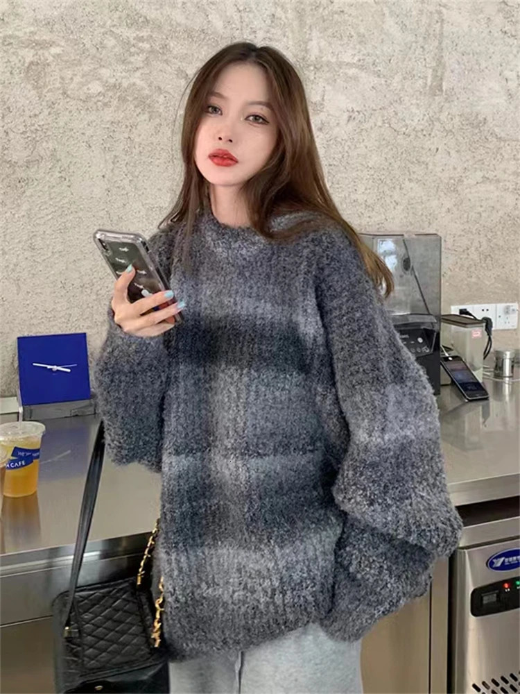 Sweater Women Winter Pullover Girls Oversize Knitting Tops Vintage Long Sleeve Fall Female Knitted Outerwear Warm Pull 250108