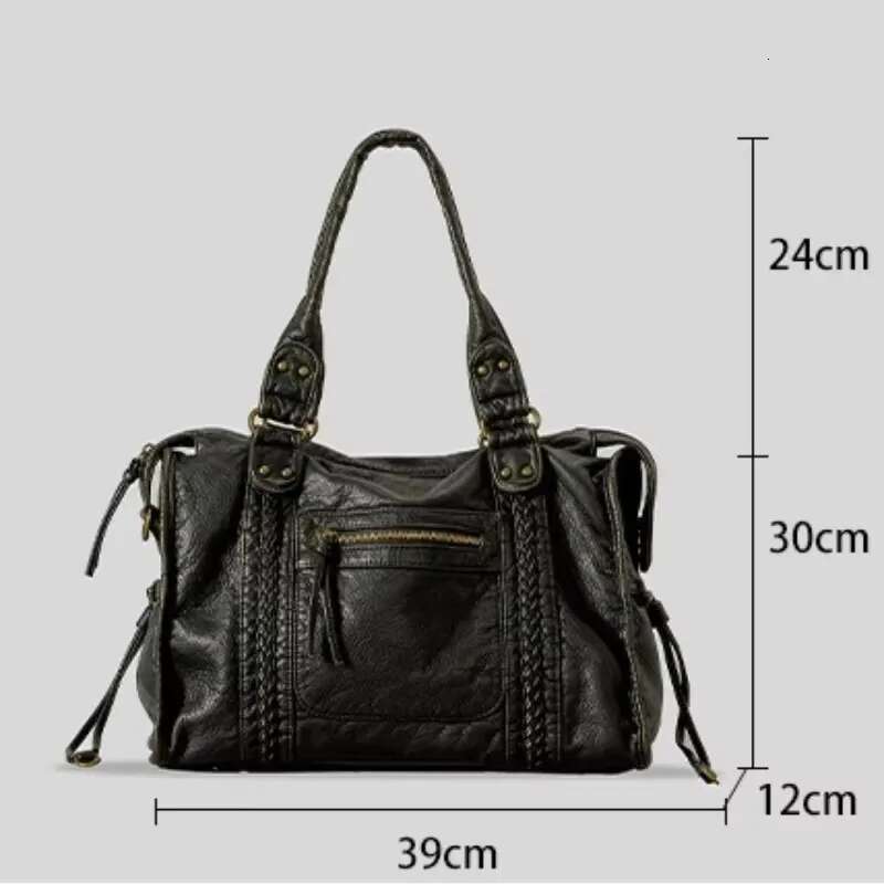 AIGO Vintage Large Capacity Women Designer Handbag Tote Retro Shoulder Crossbody Bags Quality Punk Bag