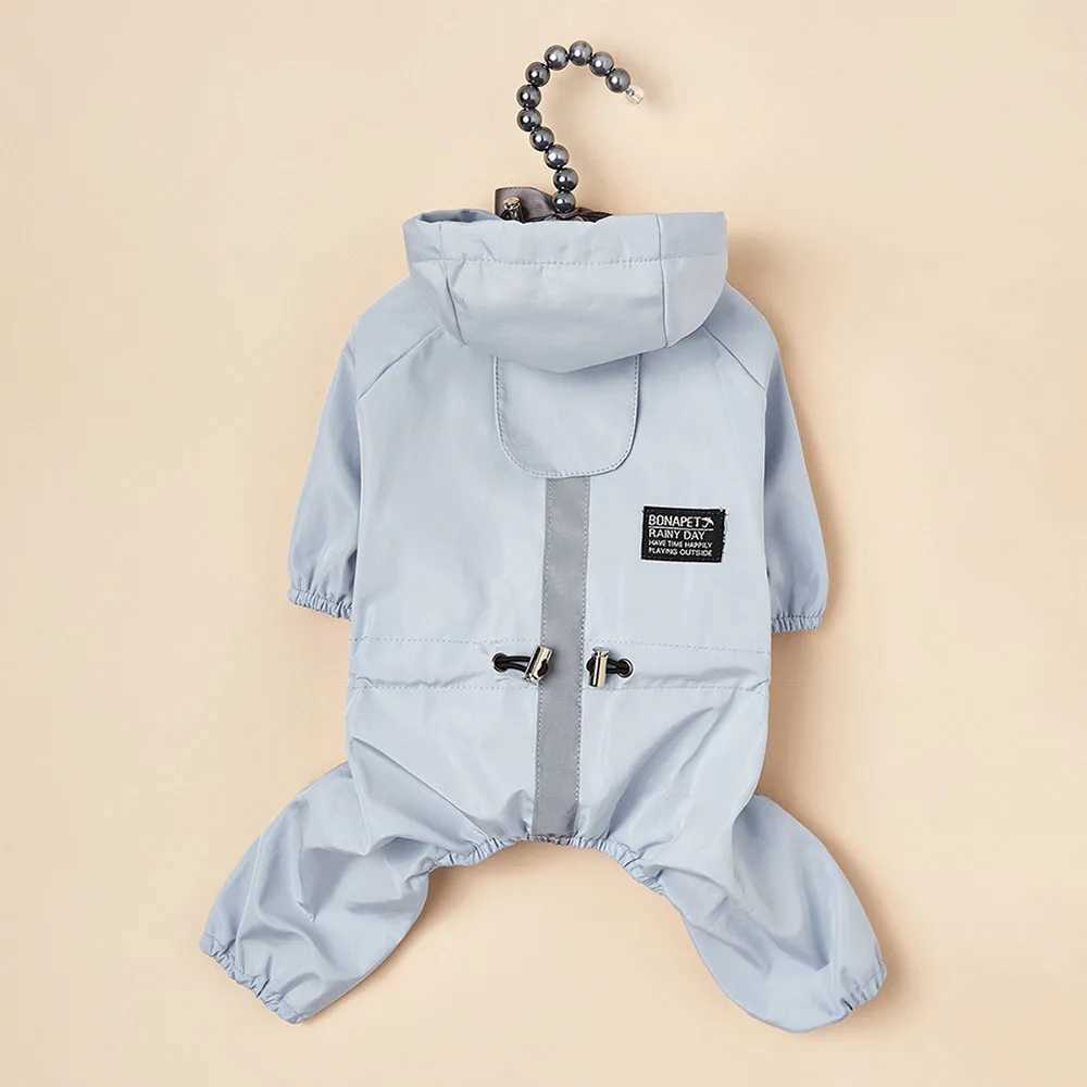 Dog Raincoat Pet Windproof Waterproof Rain Poncho Jacket with Hood Puppy Reflective Four Legs Rain Jumpsuit for Small Dogs CatXJ250121