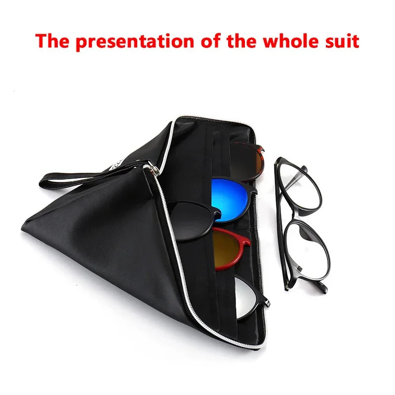 Costom 51 Suit Fashion Clip On Yellow Sunglasses Women Frames Magnetic Eyeglasses Men Glasses 6 In 1 Transparent Lens 250109