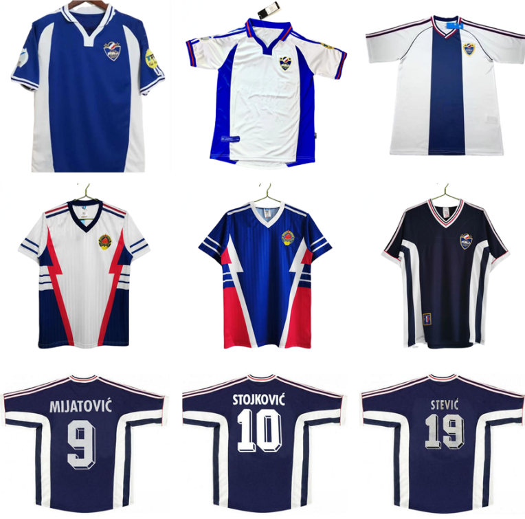 1990 1991 1998 1999 2000 Yugoslavia retro soccer jersey 98 00 Mijatovic Mihajlovic Stankovic Jugovic Stojkovic SAVICEVIC vintage classic football shirt