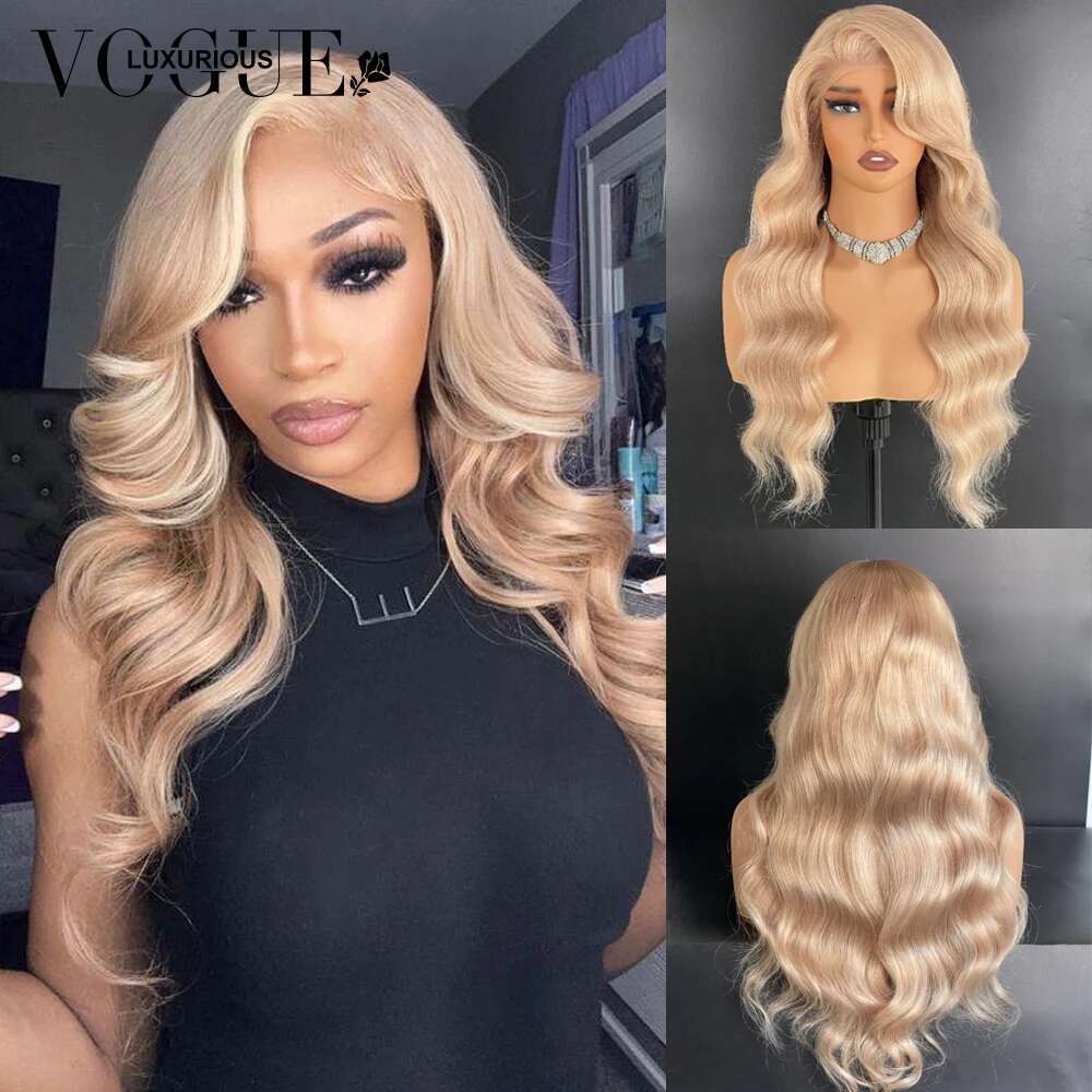 Grey Ash Blonde Colored Body Wave 13x6 Lace Front 200% Density 100% Remy Wig Pre Cut Ready To Wear Human Hair Wigs