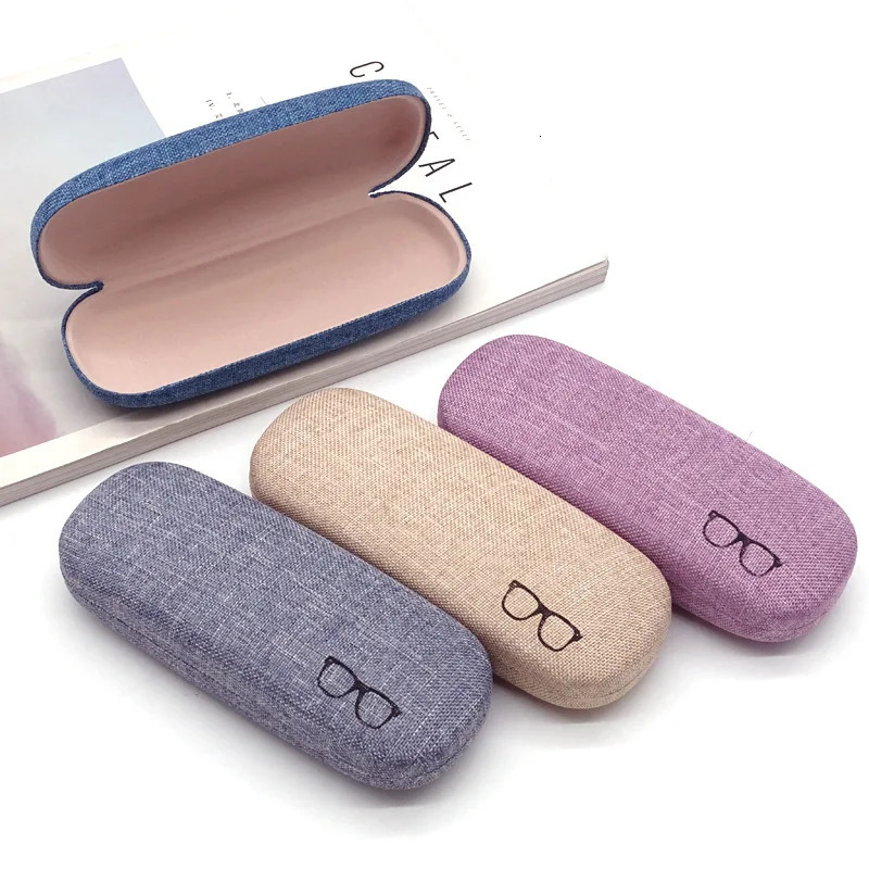 Fashion Glasses Case Hard Shell Linen Fabrics Eyewear Cases Cover Protective for Men Women Sunglasses Eyeglasses Box 250109