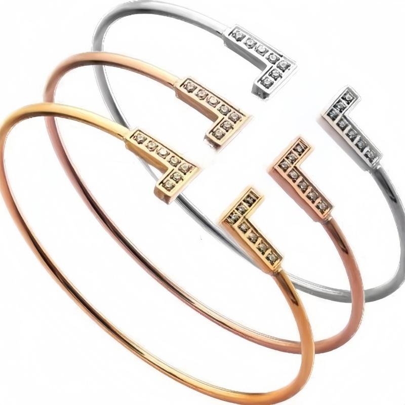 Gold bracelet designer women men jewlery silver bangle casual classic cowboy daily outfit 18K Gold Plated stainless steel diamond wedding gift designer bracelets