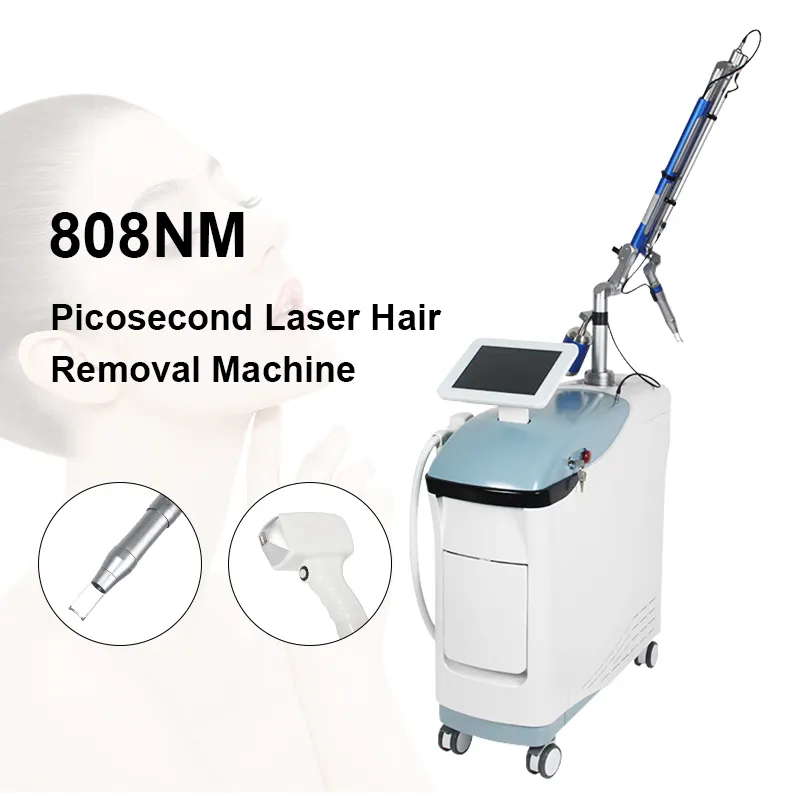 2 In 1 808nm diode laser hair removal permanent epilator sr skin Q Switched Pigmentation Removal Pico Laser Fractional picosecond laser nd yag tatoo r