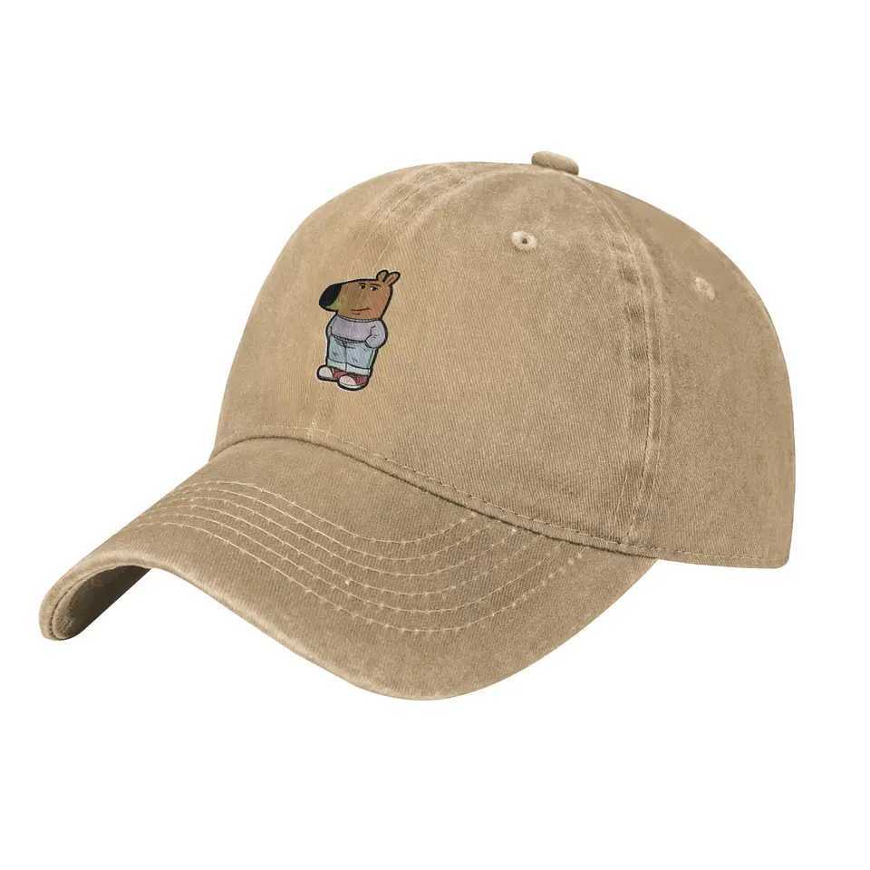 My new character is a calm guy with fun memes a baseball cap painful denim washed hats retro outdoor activities X250109
