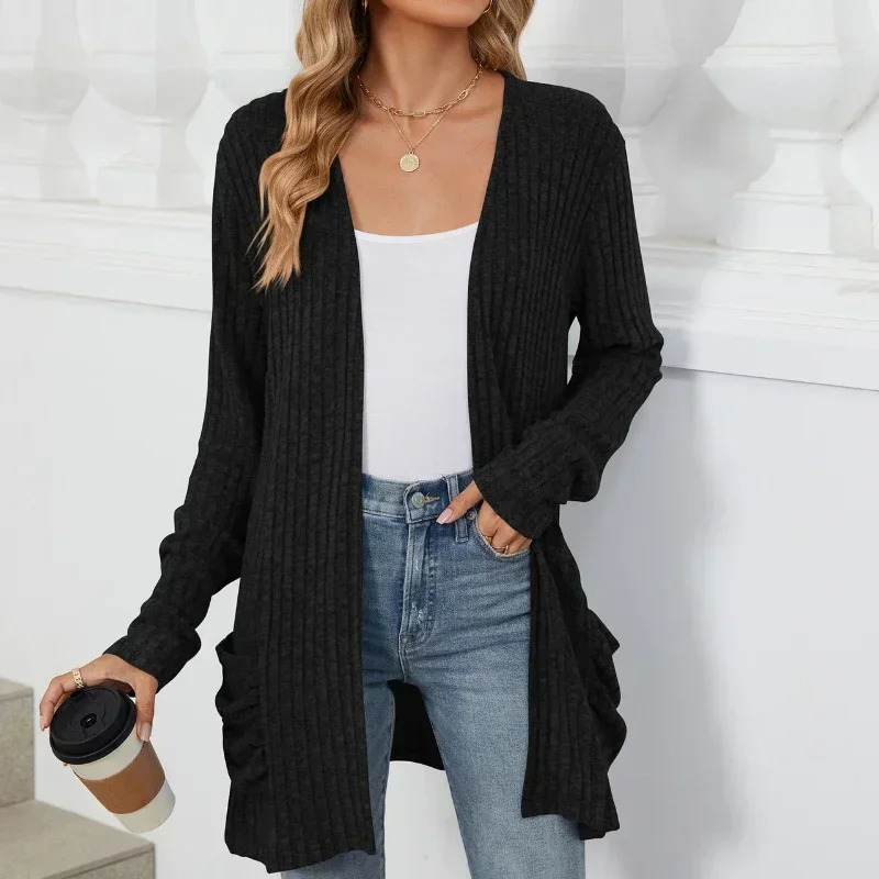 Harajuku Women Basic Jacket Cardigans Autumn Casual Thin Coat Ropa Mujer Fashion Streetwear Cardigan Woman Clothing Outerwear 250106